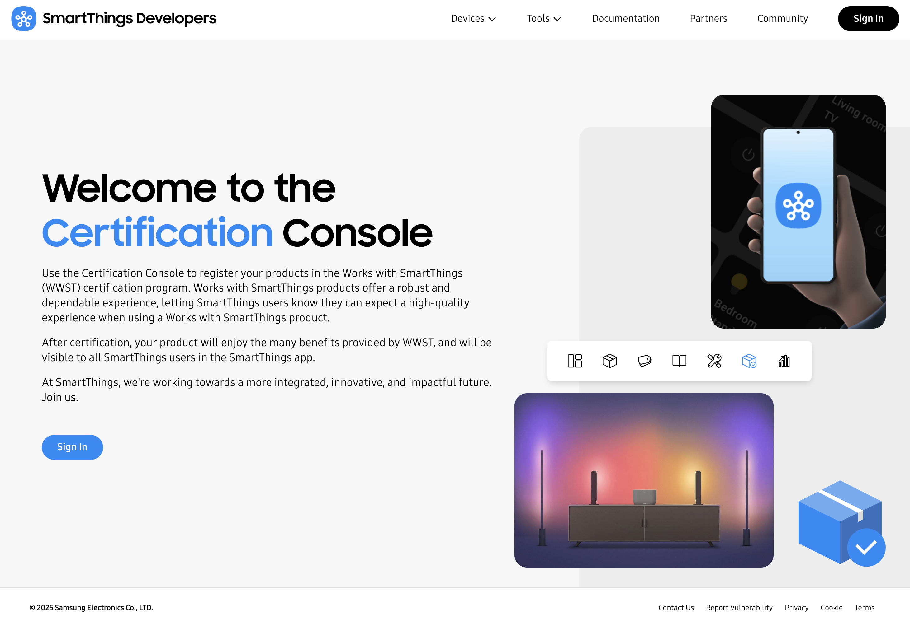 SmartThings Certification Console