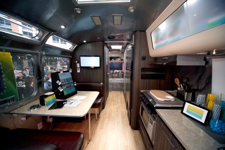 AUSTIN, TX - MARCH 12: A view inside the Samsung SmartThings Airstream at The Samsung Studio at SXSW 2016 on March 12, 2016 in Austin, Texas. (Photo by Rick Kern/Getty Images for Samsung)