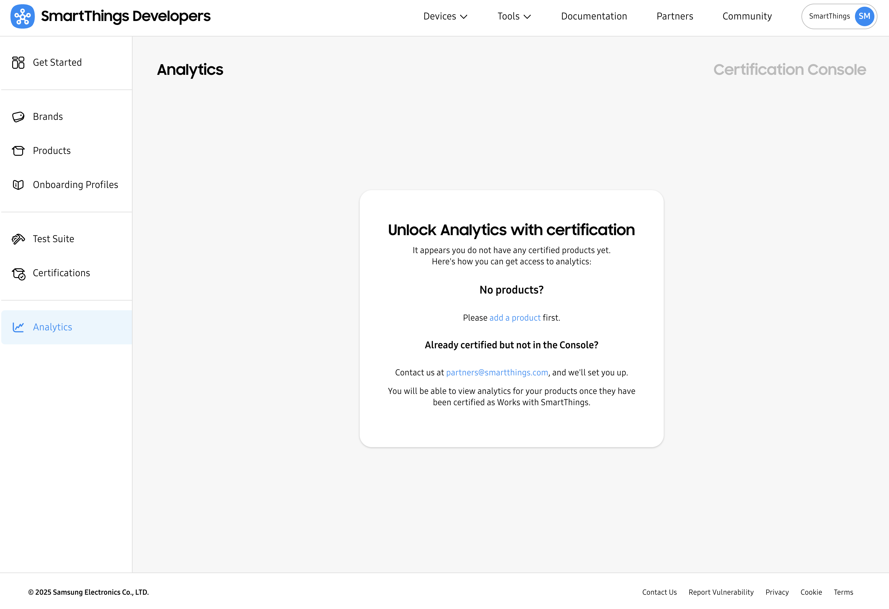Unlock SmartThings Analytics by Certifying as Works with SmartThings