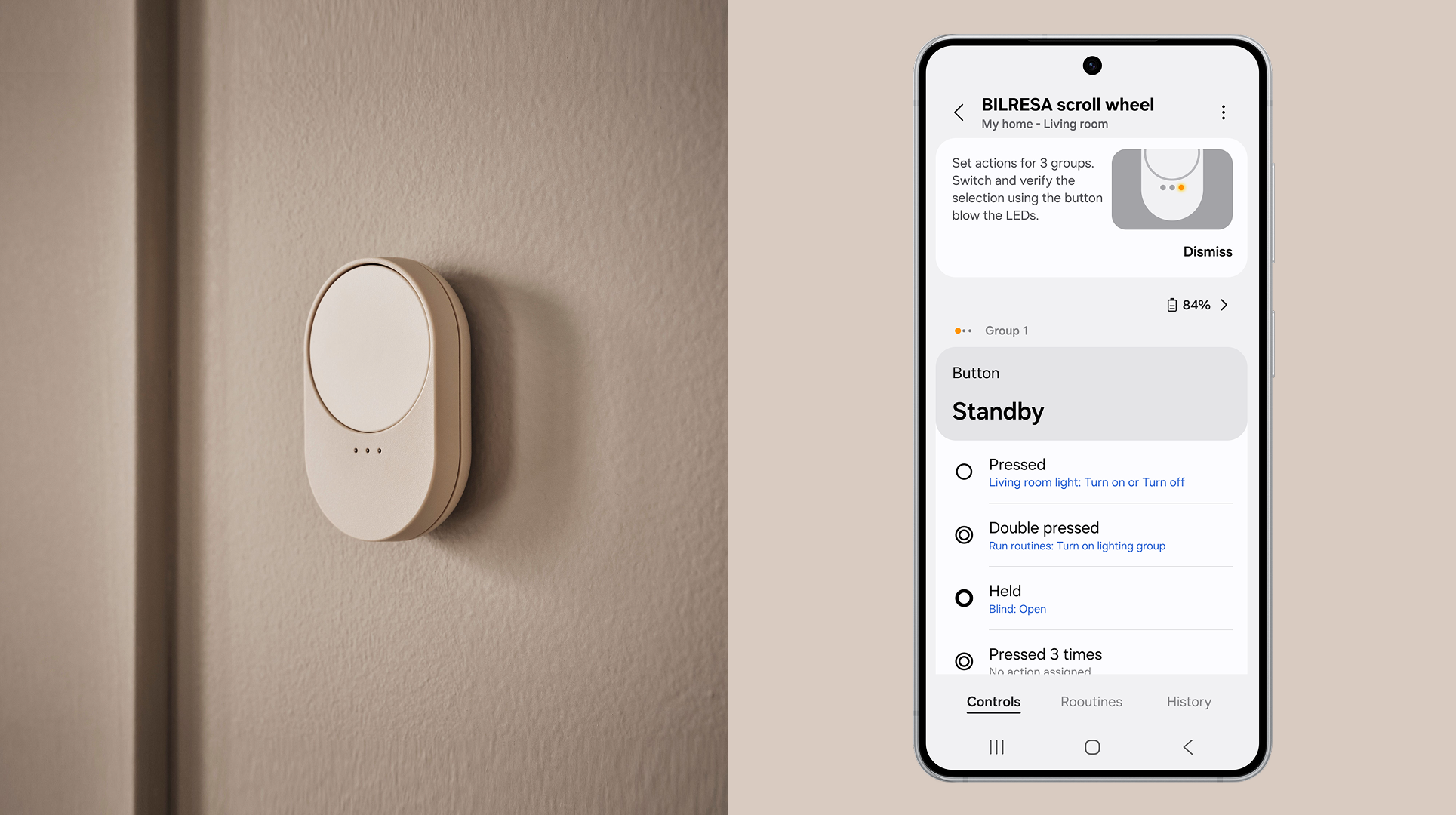 IKEA BILRESA produkto vaizdas ir SmartThings