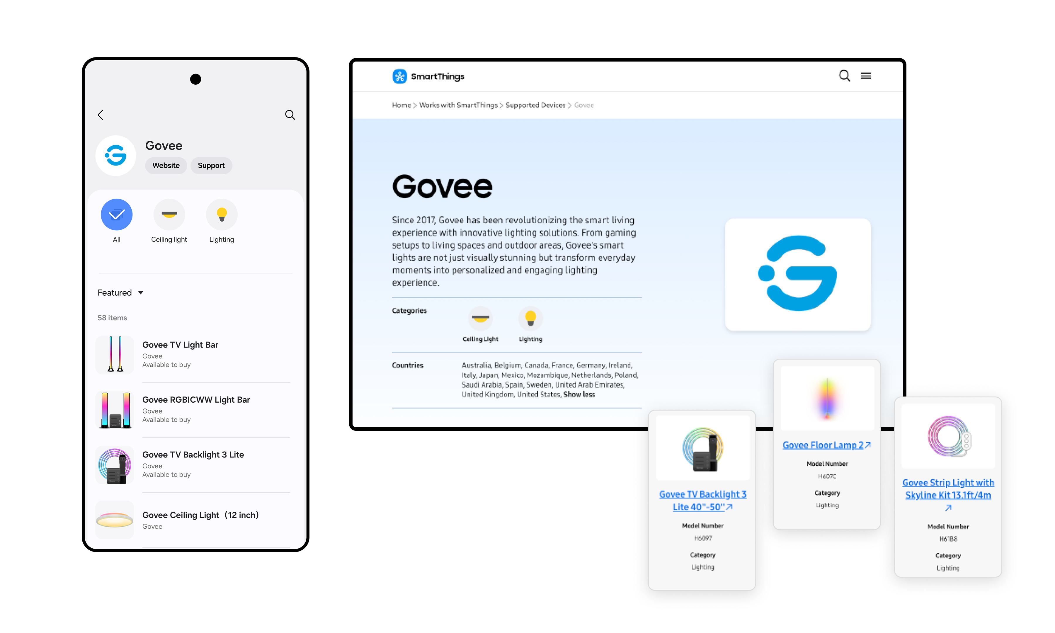SmartThings Partner Brand and Product Pages - Govee